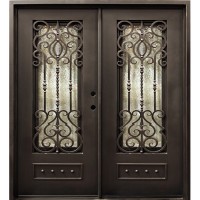 74" x 81" Victorian Iron Prehung Double Door Unit