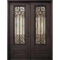 74" x 97" Victorian Iron Prehung Double Door Unit